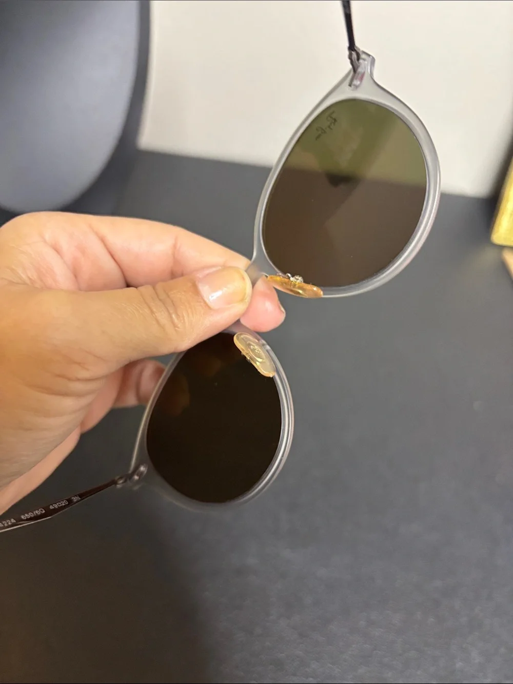 Rayban RB4224 650/6Q Tech-Lightray Round Matte Transparent Grey w/ Red Mirror